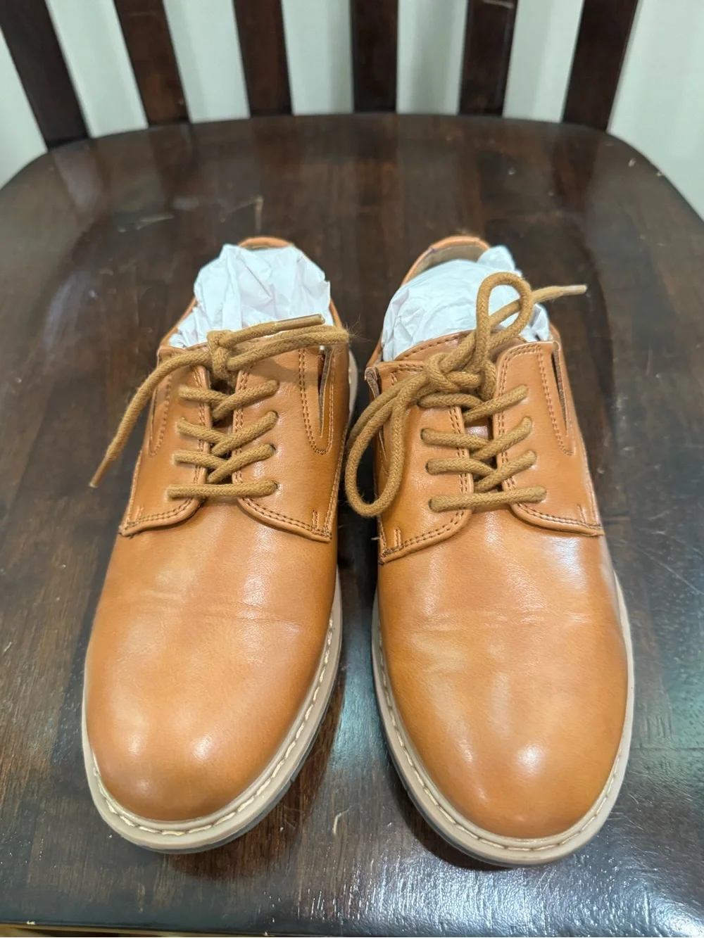 Kenneth Cole Boy’s Tan Leather Derby Shoes